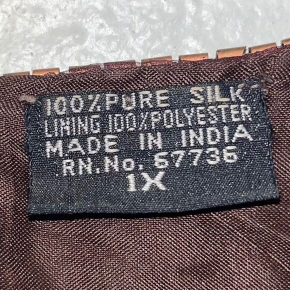 Vintage Women's Jewel Queen Sequined Beaded %100 Silk Plus Size Top 1X - Picture 4 of 8